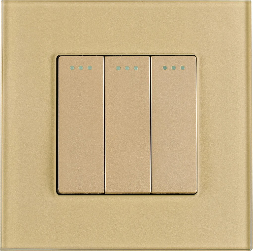 Háromszoros Üveg Fénykapcsoló Arany Miuun