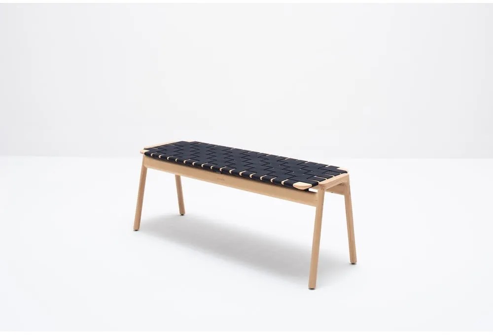 Fekete-natúr színű pad Klupa - Gazzda