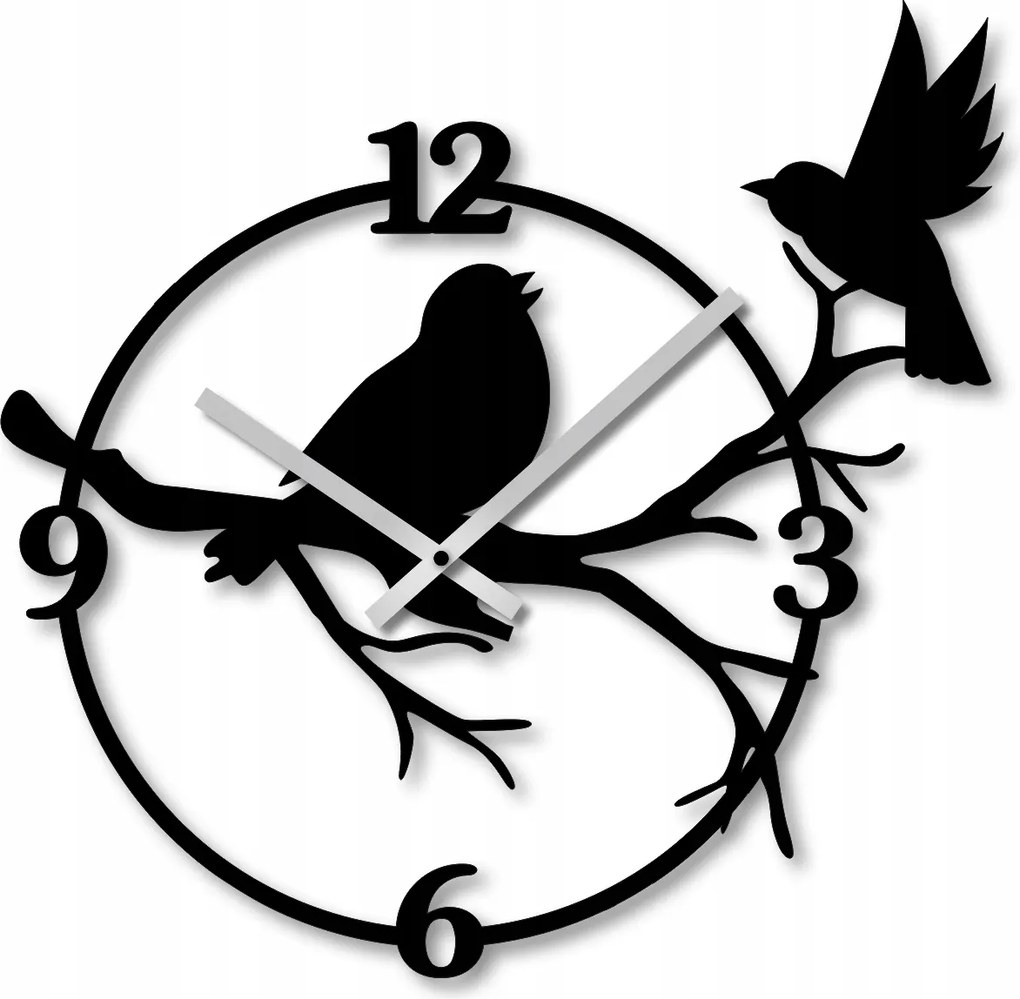 Fali Óra 60 cm Nagy Falra Szerelhető Óra Áttört Mintás Óra Madarak Fák