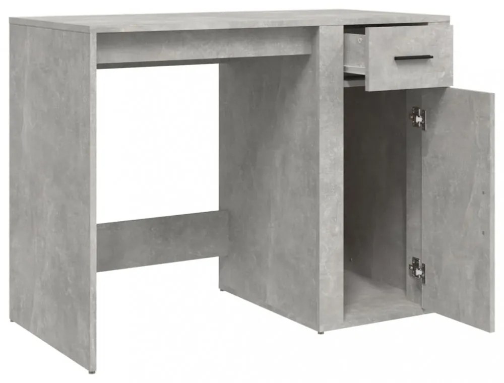 betonszürke szerelt fa íróasztal 100x49x75 cm