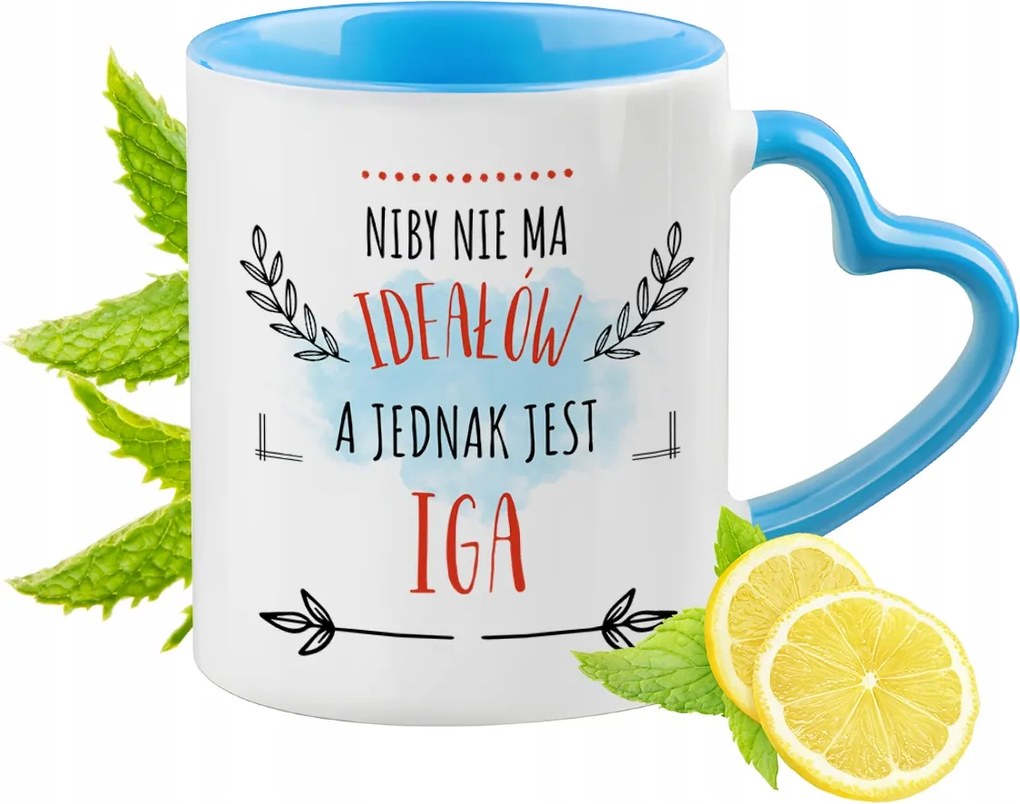 Igi számára Kék Bögre Szív Alakú Füllel Ajándék Nyomtatott