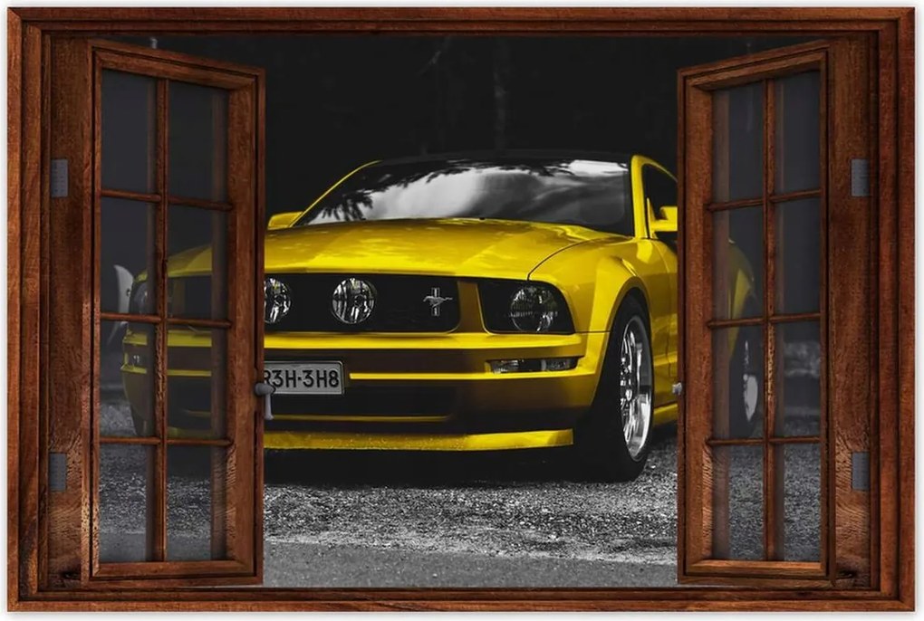 Poszter 60x40 Sárga Ford Mustang