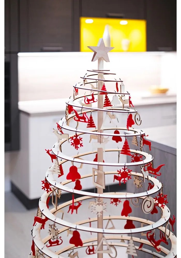 Large csillag csúcsdísz fából, dekorációs karácsonyfára - Spira