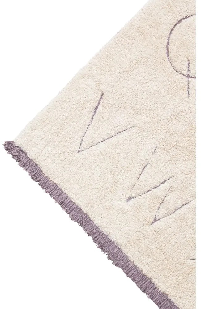 Krémszínű mosható kézi szövésű pamut gyerek szőnyeg 120x160 cm ABC – Lorena Canals