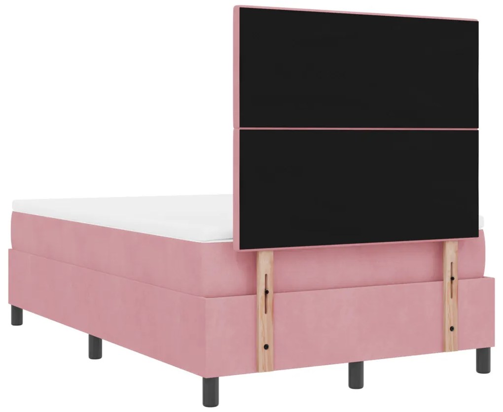 Boxspring ágy matraccal Rózsaszín 120x200 cm Bársonyos