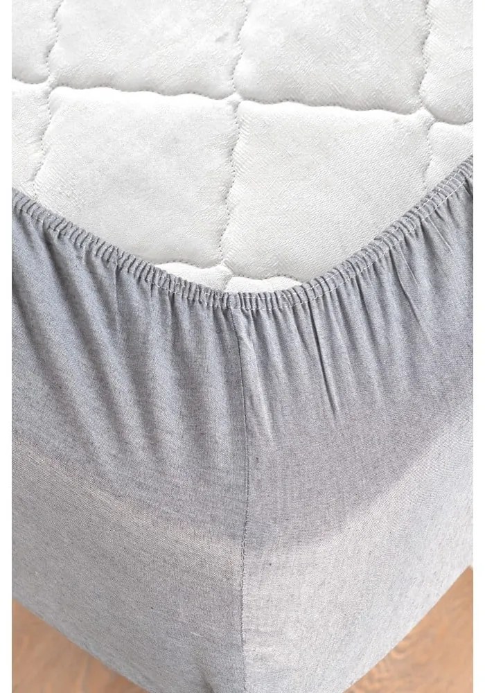 Fekete-szürke kétszemélyes-hosszabbított pamut ágyneműhuzat lepedővel 200x220 cm – Mila Home