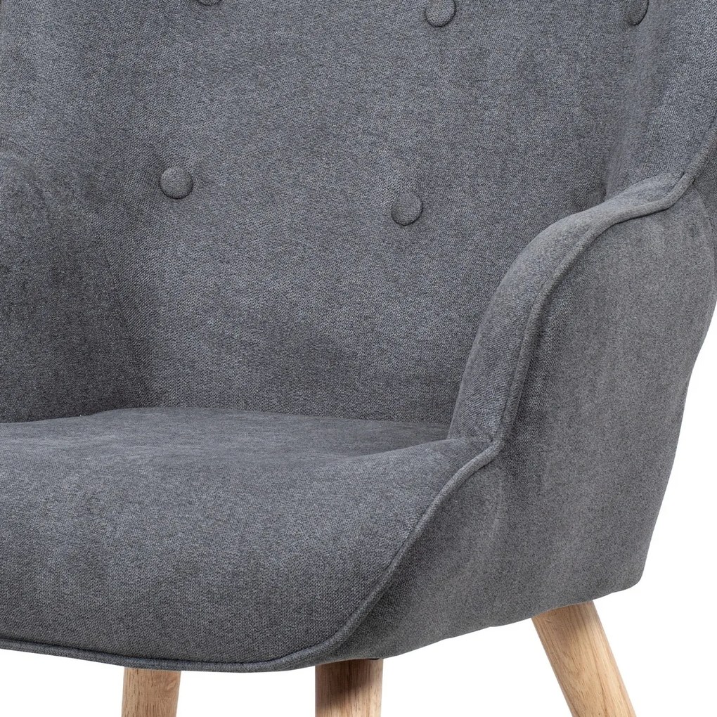 Fülkés fotel lábtartóval GREY2, szürke
