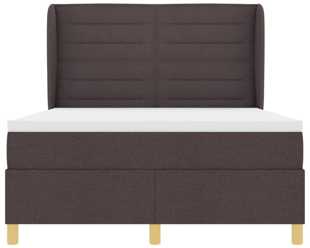 Boxspring Ágy Mattal Sötétbarna 140x200 cm Szövet