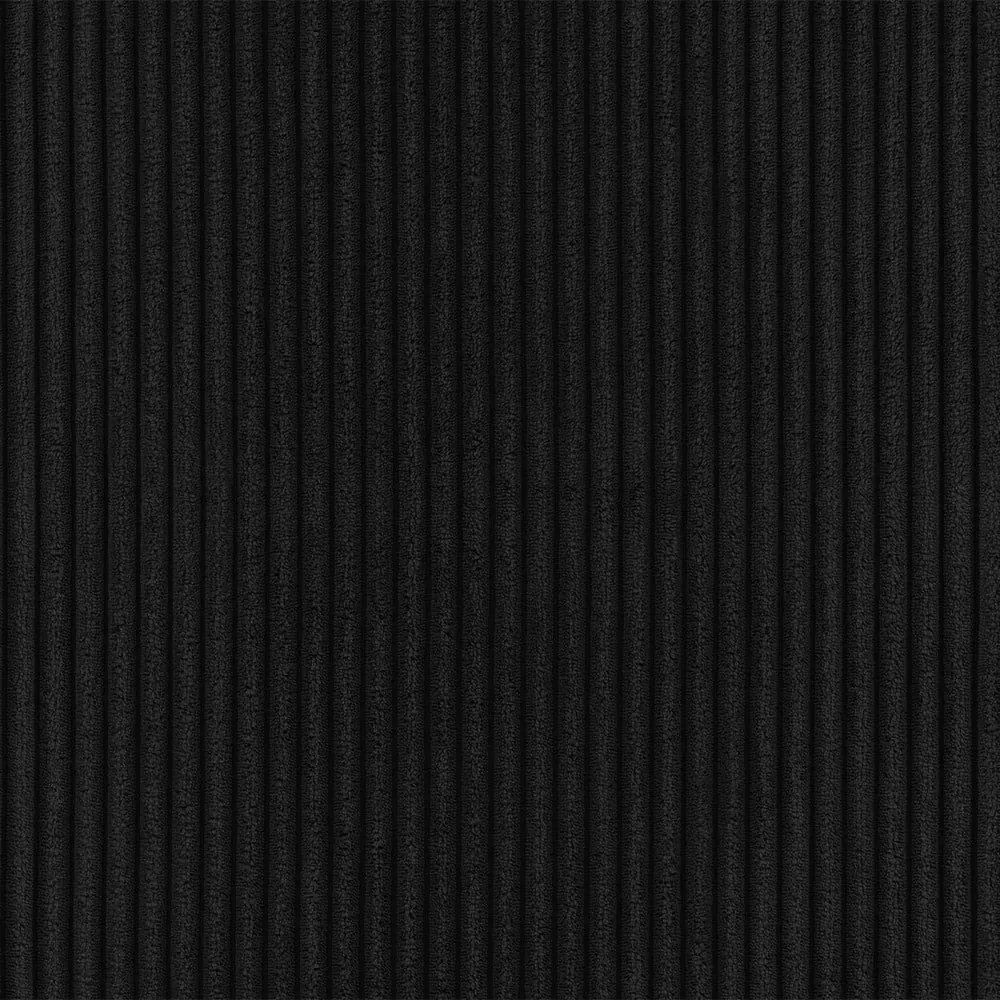 Fekete kordbársony sarokkanapé (jobb oldali-heverő résszel) Martin – Ropez