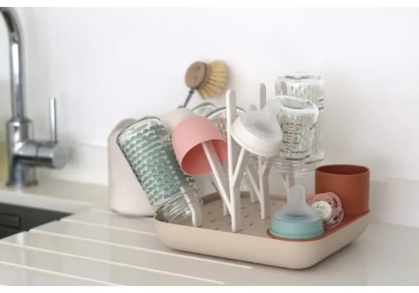 Beaba - Cumisüveg szárítóállvány bézs/narancs