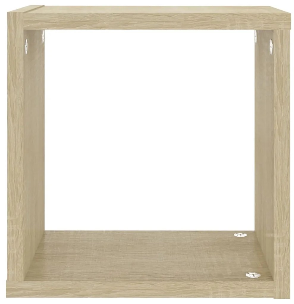 2 db sonoma-tölgyszínű forgácslap fali kockapolc 26x15x26 cm