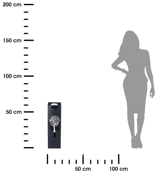 Fém esernyőtartó INDUSTRIAL 60x21 cm fekete