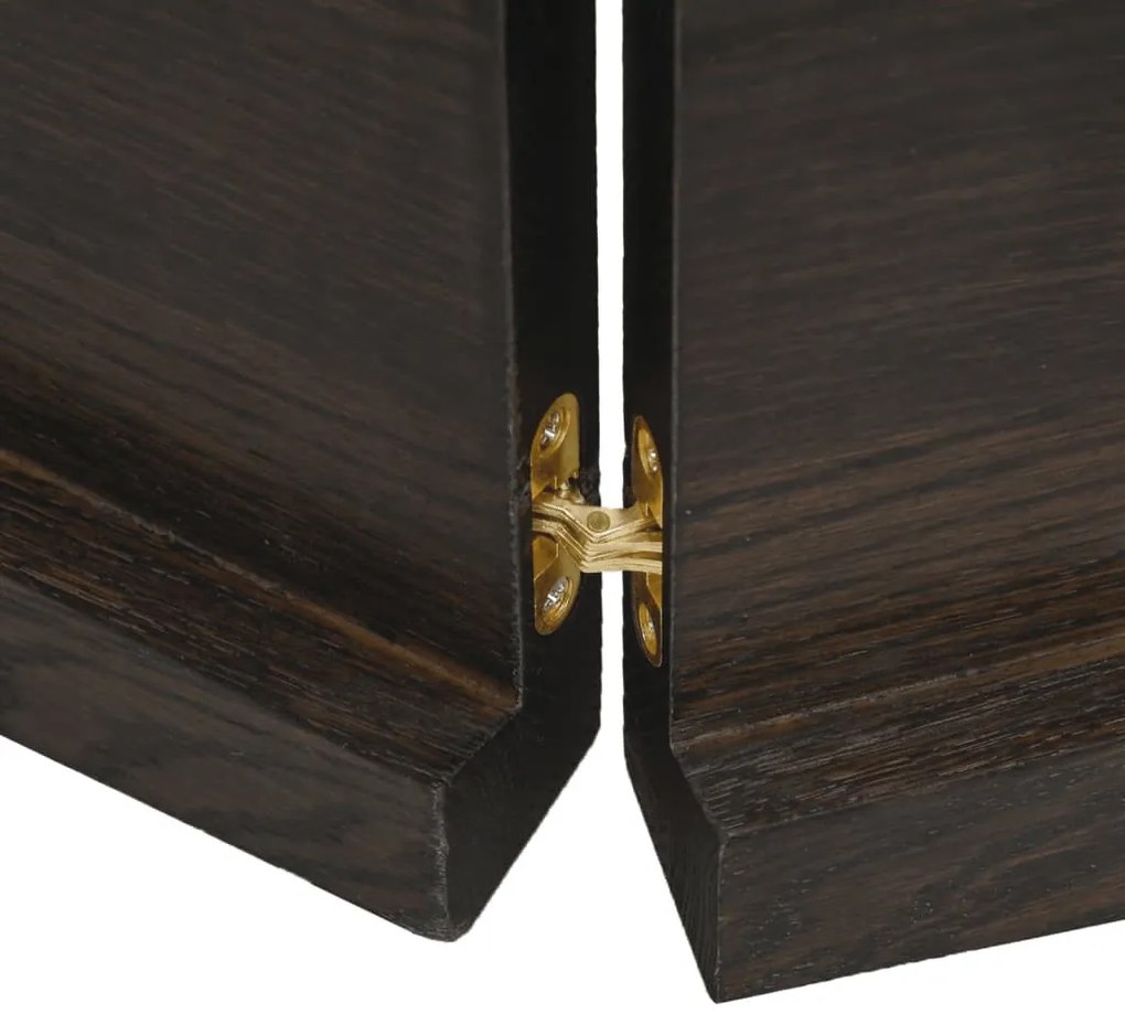sötétbarna kezelt tömör tölgyfa fali polc 120 x 40 x (2-4) cm