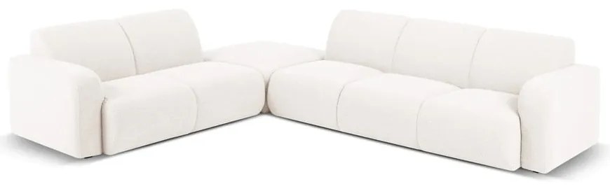 Fehér buklé sarokkanapé (bal oldali) Molino – Micadoni Home