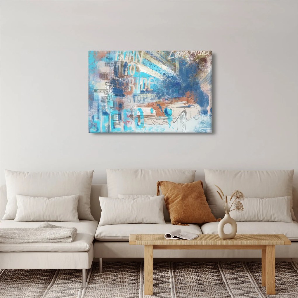 Kép - lovaglásra született, kék tónusok (90x60 cm)