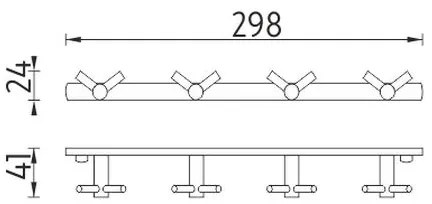 NIMCO MAC 2905831C-T-90 - Fali törölközőtartó BORMO 30 cm fényezett króm