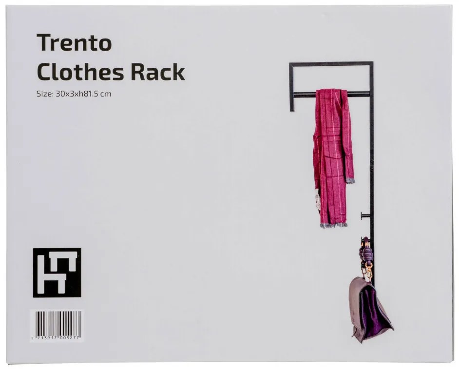 Trento ruhatartó állvány, fém, fekete