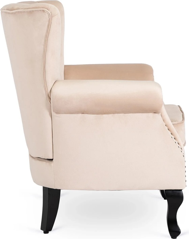 Fotel bézs bársony kárpittal – MALLO