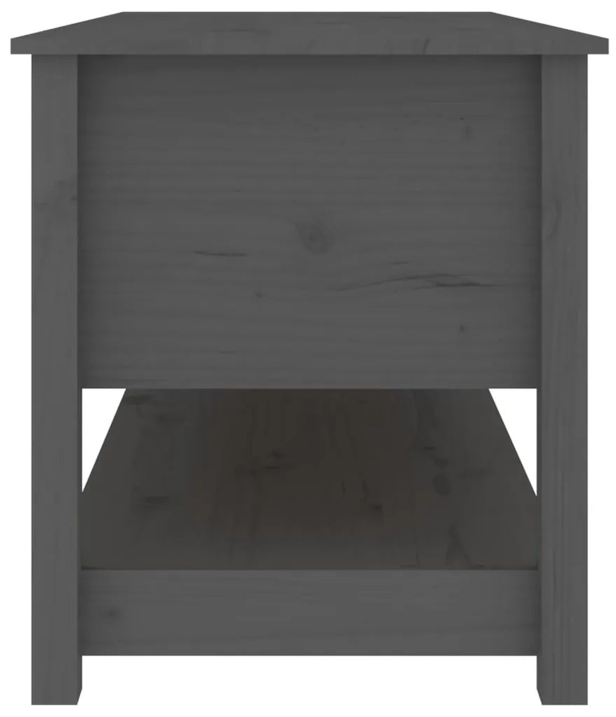 Szürke tömör fenyőfa dohányzóasztal 102 x 49 x 55 cm
