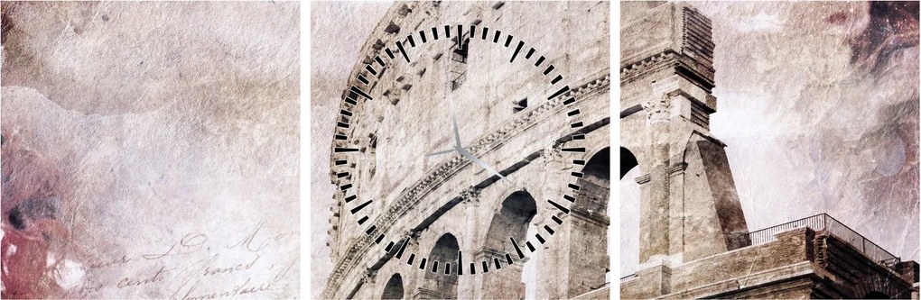 Kép - Colosseum, Róma, Olaszország (órával) (90x30 cm)
