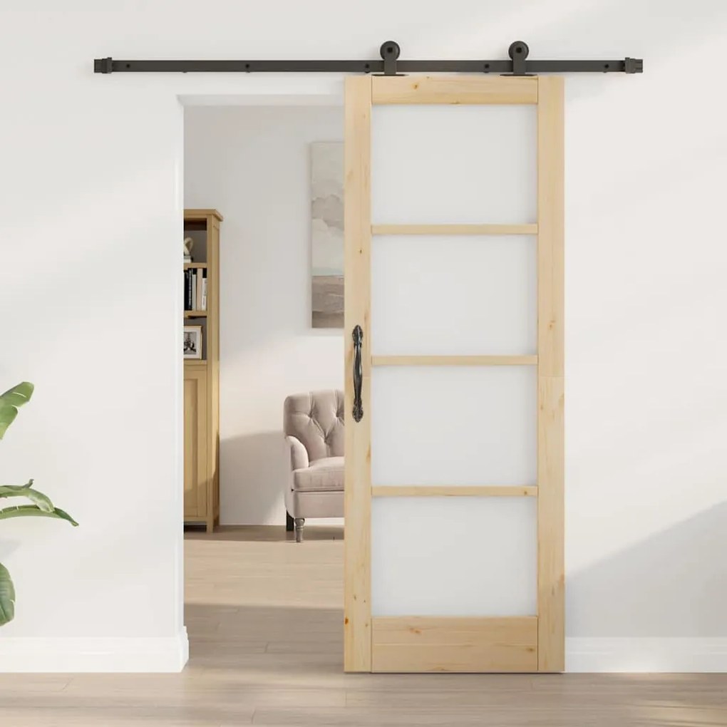 Csúszóajtó ORKDAL Barna 73.5 x 198.5 cm Fa és fém