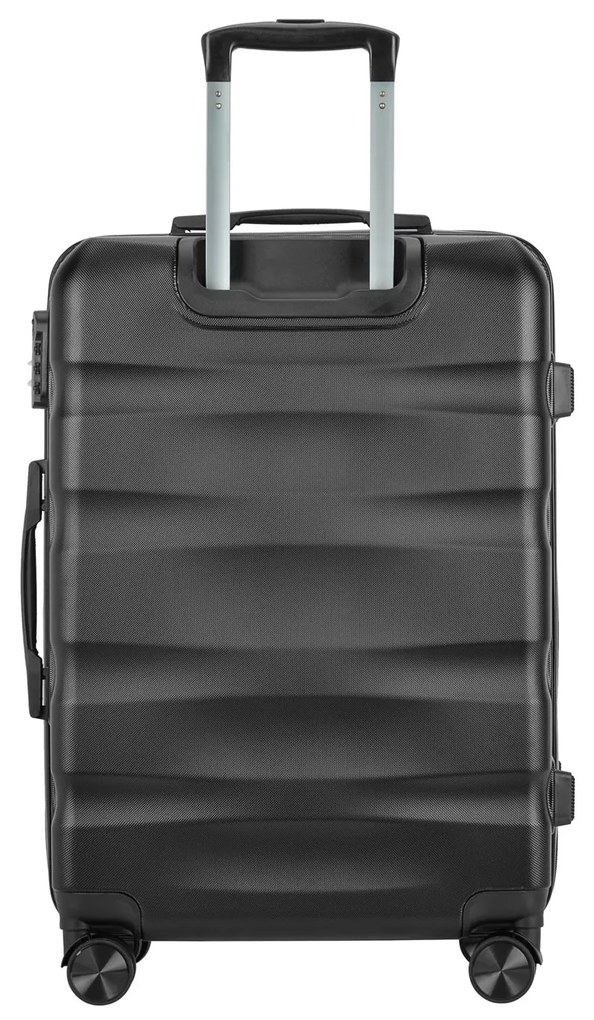 BONTOUR “WAVE” közepes Duplakerekes Gurulós bőrönd, Fekete, M méretű