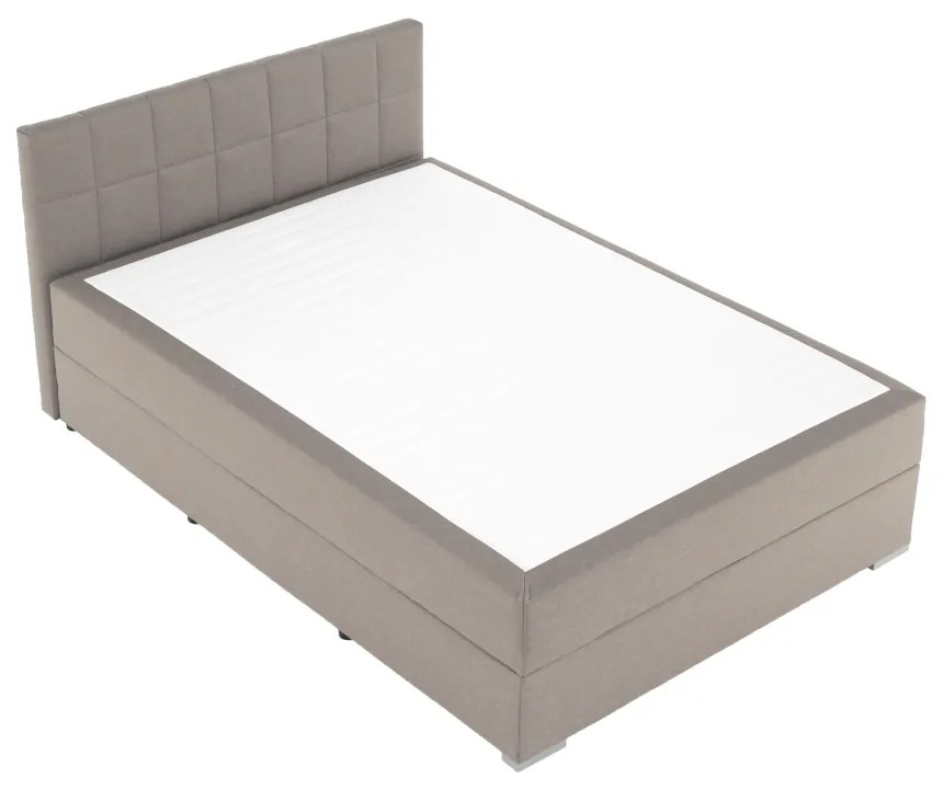 Boxspring típusú ágy 120x200, szürkésbarna taupe, FERATA TV KOMFORT