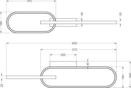 Zuma Line C241145502A - RAVON LED mennyezeti lámpatest 2xLED/24W/230V fekete/arany