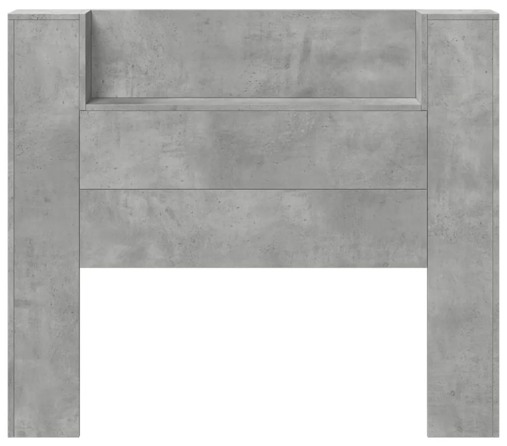 betonszürke áthidalószekrény LED-világítással 120x16,5x103,5 cm