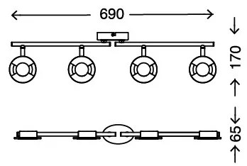 Briloner 2798-042 - LED Spotlámpa STONE 4xLED/4,5W/230V