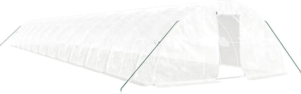 vidaXL fehér acélvázas melegház 120 m² 24 x 5 x 2,3 m