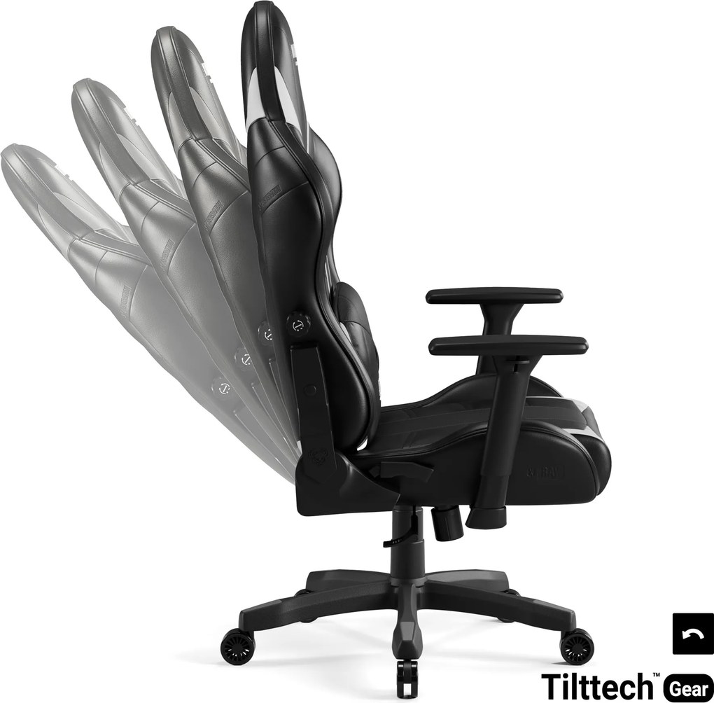 Gamer szék műbőr Small Size, fekete-fehér: Diablo X-Ray 2.0