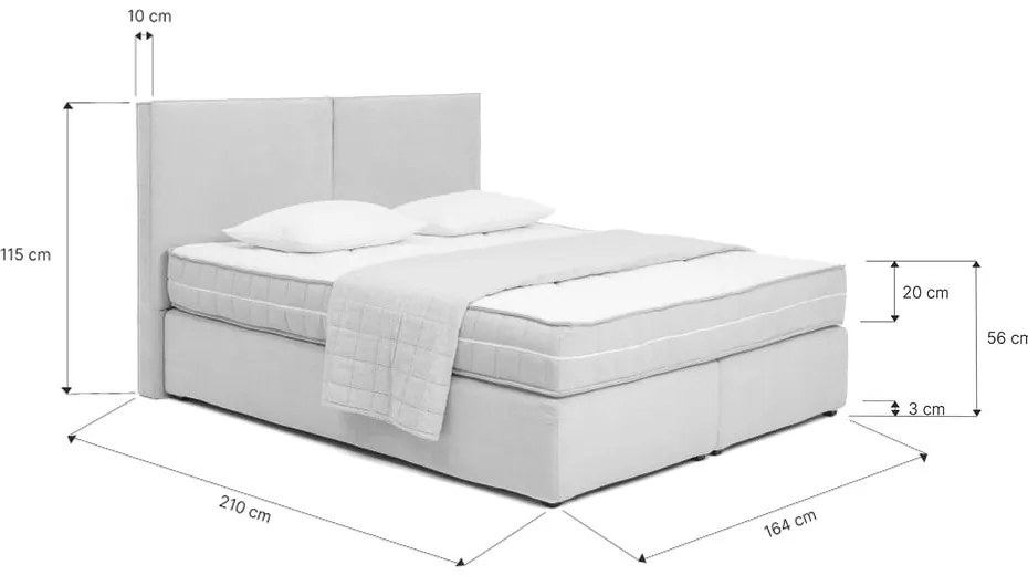 Kék boxspring ágy 160x200 cm Olia Bold – Bonami Selection