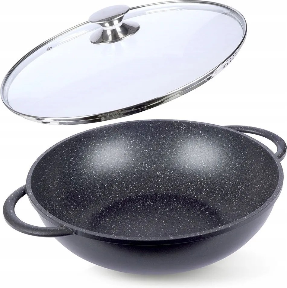 Mély Wok Gránit Serpenyő Sütőfedéllel Orion Grande 32 cm