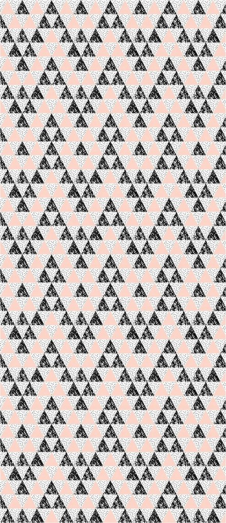 Matrica Fotótapéta Háromszögek Absztrakt Geometria Rózsa fekete fehér 91x211
