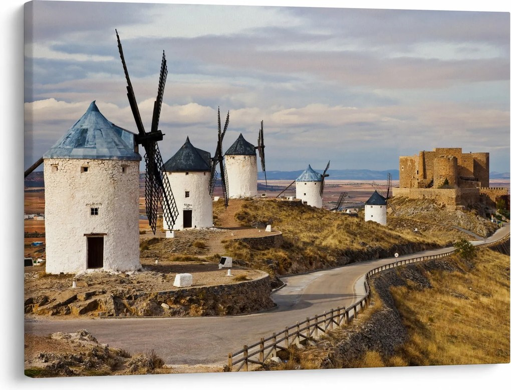 Kép - Consuegra szélmalmai, Spanyolország (70x50 cm)