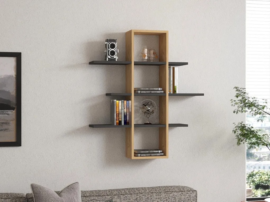 Ardo fali polc, antracit, 96 cm