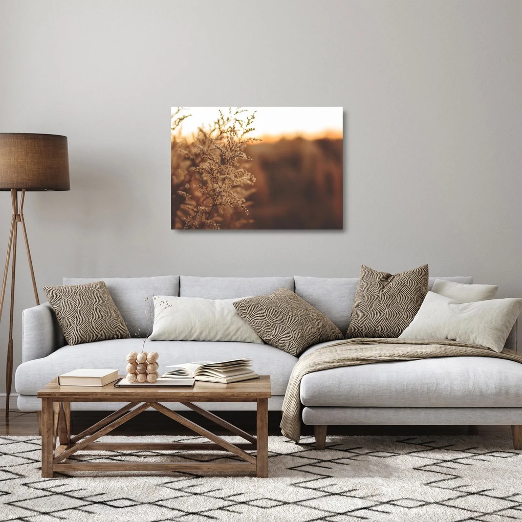 Virágzó fű képe (üvegen) (70x50 cm)