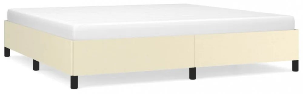 vidaXL krémszínű műbőr ágykeret 200x200 cm
