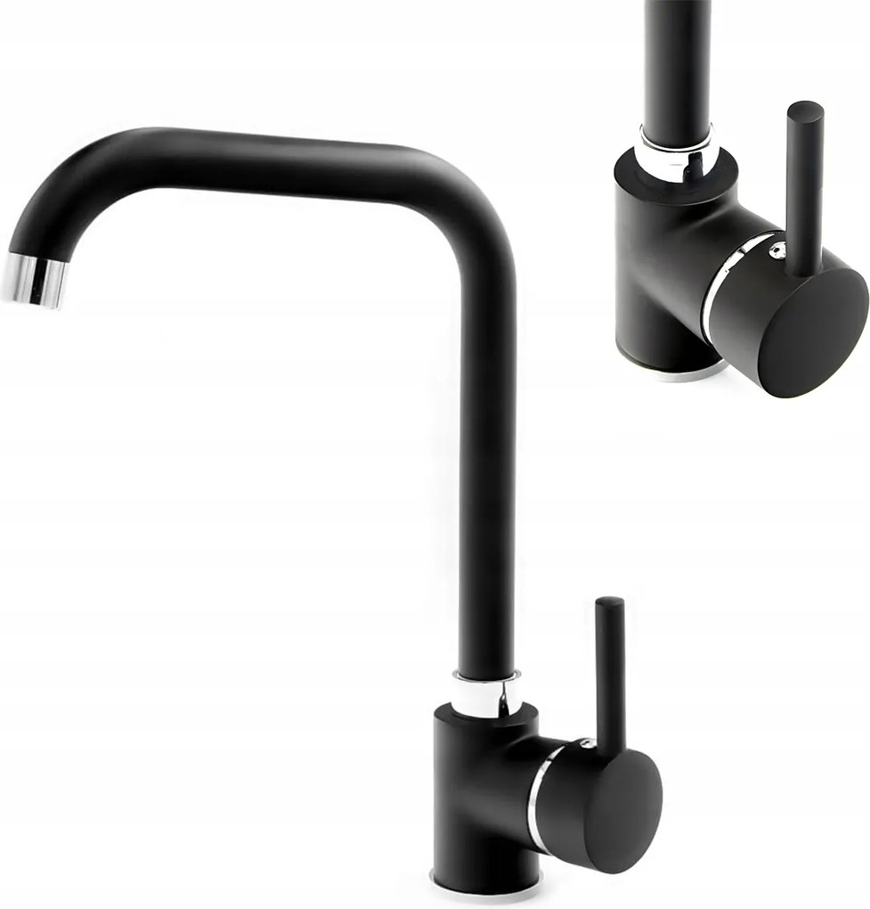 Konyhai Mosogató Csaptelep Álló Magas Csaptelep Mosogató Fekete Sárgaréz