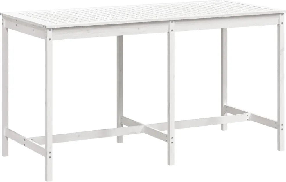 vidaXL fehér tömör fenyőfa kerti asztal 203,5x90x110 cm