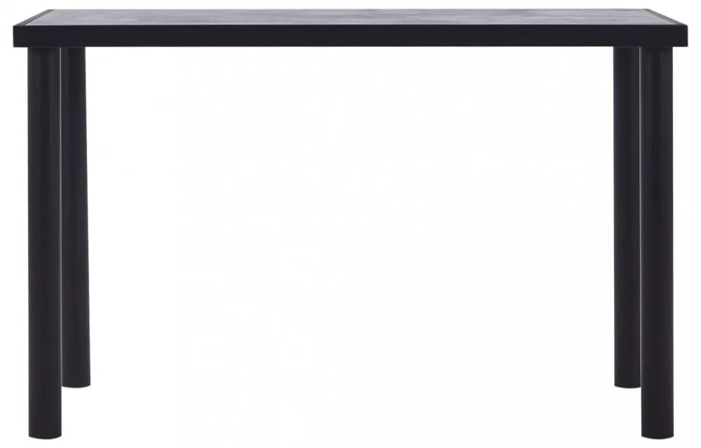 fekete és betonszürke MDF étkezőasztal 120 x 60 x 75 cm