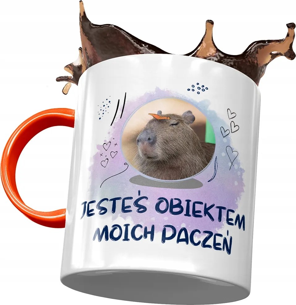 Kapibara Narancssárga Bögre Születésnapra Ajándék Nyomtatott Fotóval