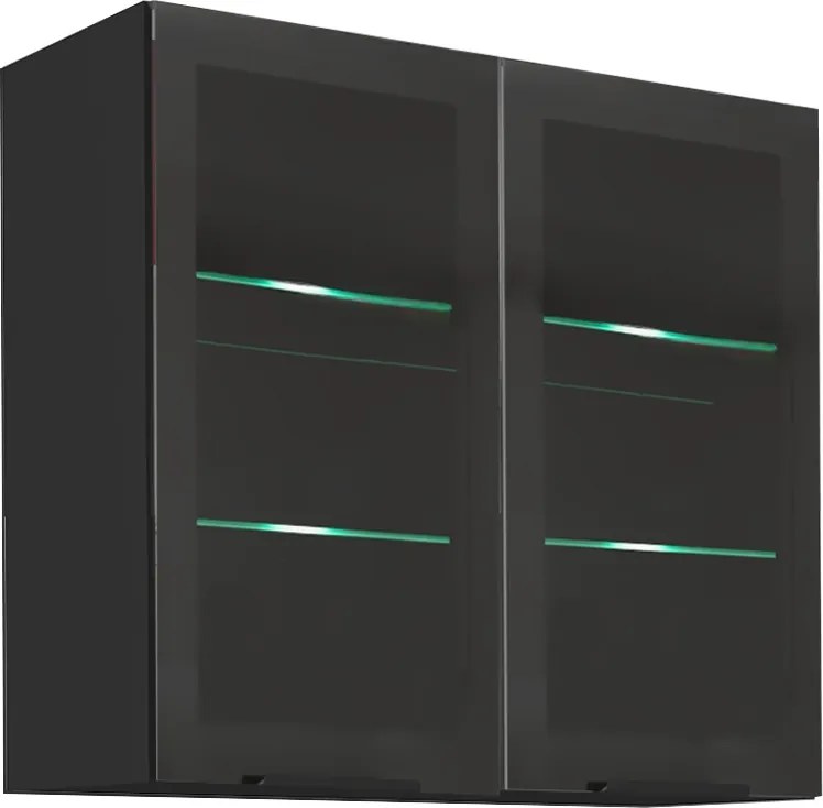 Felső szekrény, fekete, ARAKA/MENZO/SIBER 80 GS-72 2F