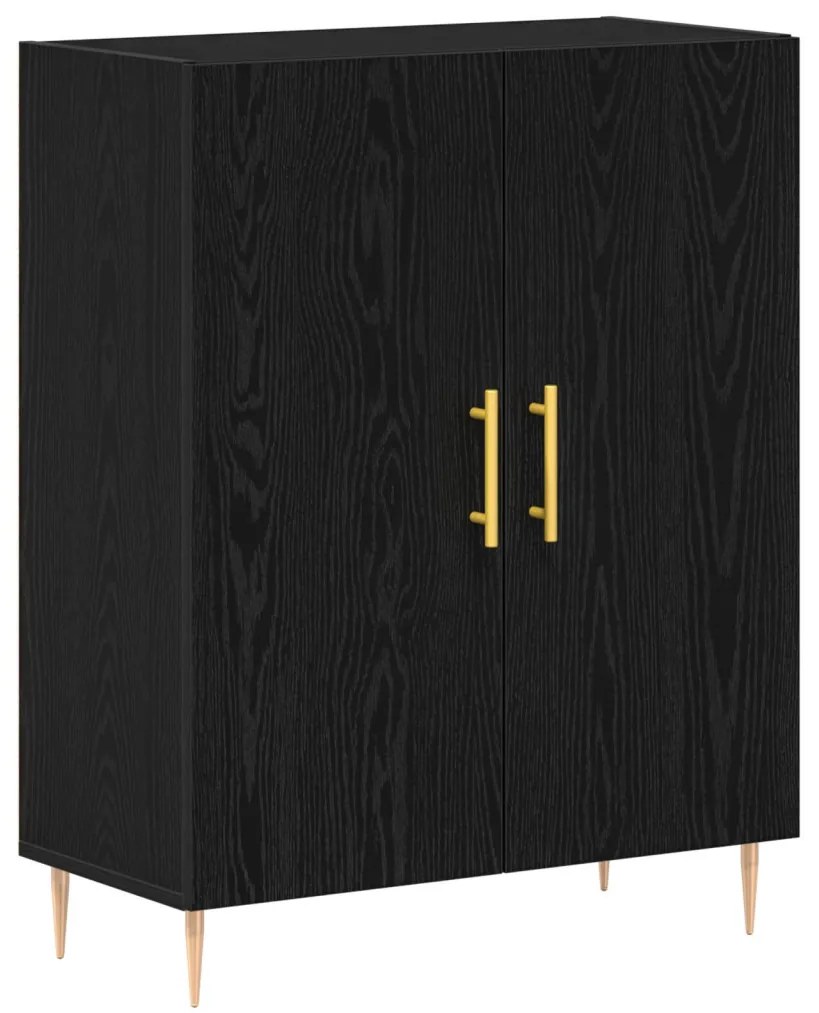 Oldalszekrény Fekete Tölgy 69,5x34x90 cm Műanyag Fa