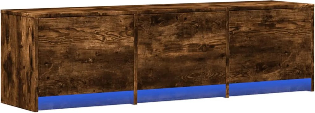 vidaXL TV szekrény leddel Füstölt tölgy 140 x 34 x 40 cm Faanyag