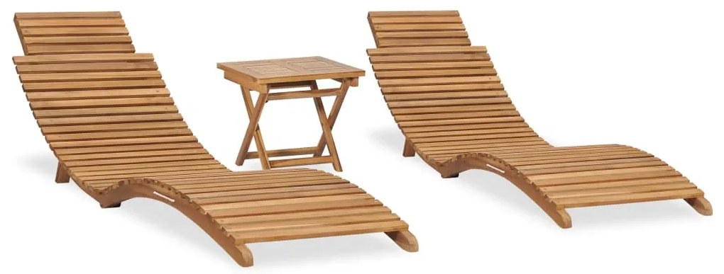 3 részes tömör tíkfa összecsukható kerti ülőgarnitúra