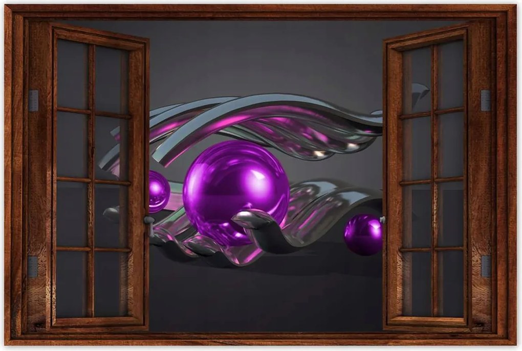 Poszterek 90x60 Lila gömbök