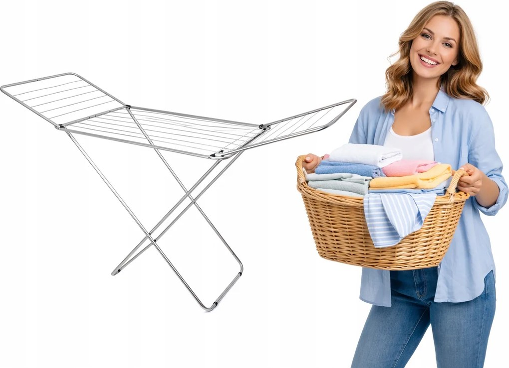 Casa Si 18 m-es összecsukható fém álló ruhaszárító Green Lalne XXL