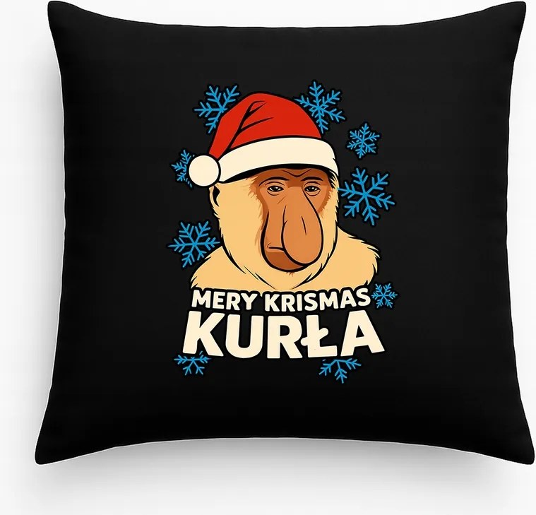 Karácsonyi mémes hordozópárna, fekete